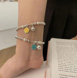 Colorful Smiley Face Beaded Pearl Bracelet Women Elastic Rope Girls Party