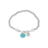 Colorful Smiley Face Beaded Pearl Bracelet Women Elastic Rope Girls Party
