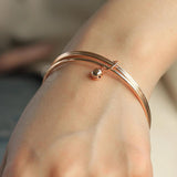 Women Girls 585 Rose Triple Layered Bells Charm Bracelets Hand Jewelry Gift