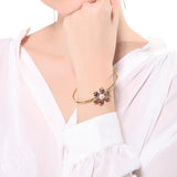 Zircon Flower Brass Chain Bracelet for Women