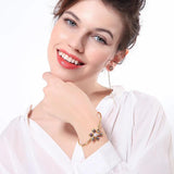 Zircon Flower Brass Chain Bracelet for Women