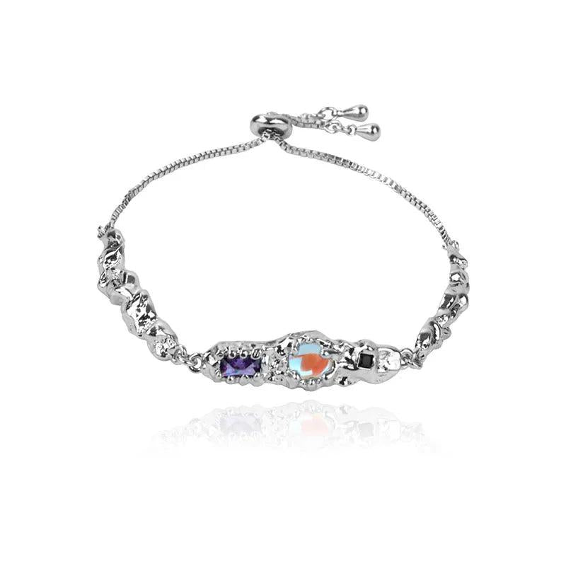 Colorful Stone Irregular Chain Bracelet for Women