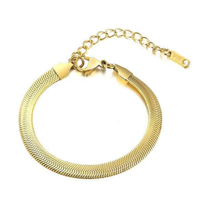 6mm 4mm Herringbone Chain Bracelet for Women, Flat Snake Chain Bracelet