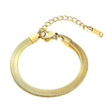 6mm 4mm Herringbone Chain Bracelet for Women, Flat Snake Chain Bracelet