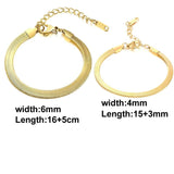 6mm 4mm Herringbone Chain Bracelet for Women, Flat Snake Chain Bracelet