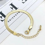 6mm 4mm Herringbone Chain Bracelet for Women, Flat Snake Chain Bracelet