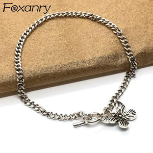 Silver Butterfly Bracelet for Women, OT Buckle Party Jewelry