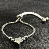 Stainless Steel Charm Bracelet Silver Bead Bangle Jewelry B18267