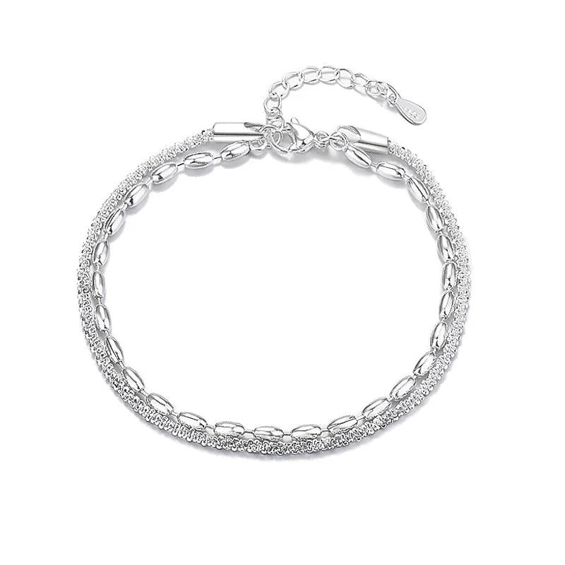 Double Layer Chain Bracelet Women Jewelry S925 Lobster Clasp VW22002