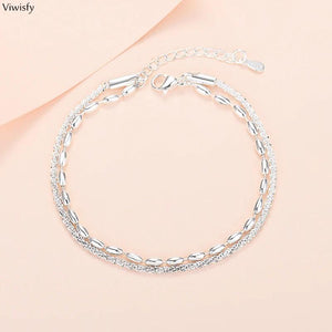 Double Layer Chain Bracelet Women Jewelry S925 Lobster Clasp VW22002