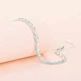 Double Layer Chain Bracelet Women Jewelry S925 Lobster Clasp VW22002