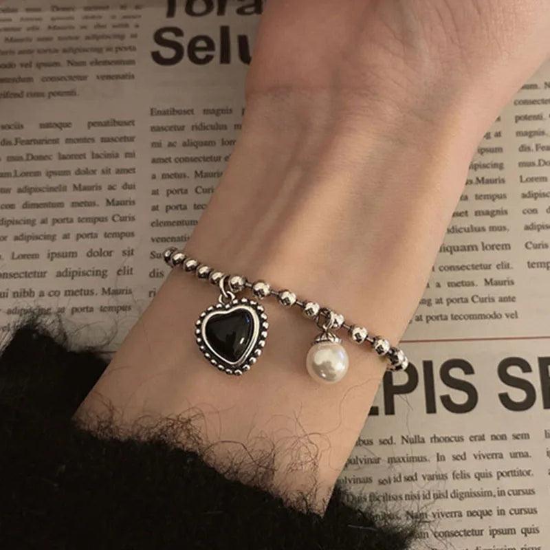 Mewanry Silver Bracelet Love Pearl Party Jewelry
