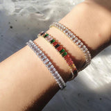 Uilz Bracelet Women Multicolor Zircon Wedding Bride Adjustable Jewelry