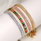 Uilz Bracelet Women Multicolor Zircon Wedding Bride Adjustable Jewelry