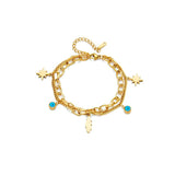 Stainless Steel Geomatric Pendant Chain Bracelet for Women