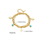 Stainless Steel Geomatric Pendant Chain Bracelet for Women