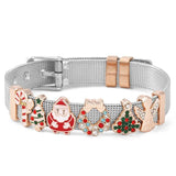 Stainless Steel Mesh Bracelet with Unicorn Beads Charm