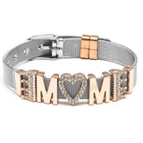 Stainless Steel Mesh Bracelet with Unicorn Beads Charm