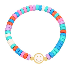 Smiley Face Lover Heart Pendant Bracelets for Women Chain Bangle
