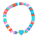 Smiley Face Lover Heart Pendant Bracelets for Women Chain Bangle