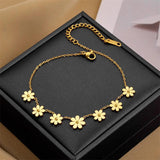 Titanium Steel Daisy Bracelet Women's Jewelry Stainless Steel Bangles