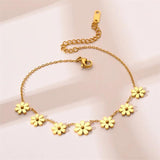 Titanium Steel Daisy Bracelet Women's Jewelry Stainless Steel Bangles