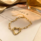 Zircon Metal Clasp Spring Gate Buckle Heart Star Bracelet