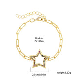 Zircon Metal Clasp Spring Gate Buckle Heart Star Bracelet