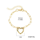 Zircon Metal Clasp Spring Gate Buckle Heart Star Bracelet