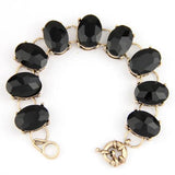 Crystal Dot Oval Bracelet Bangle Glass Stone Jewelry Women