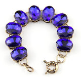 Crystal Dot Oval Bracelet Bangle Glass Stone Jewelry Women