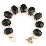 Crystal Dot Oval Bracelet Bangle Glass Stone Jewelry Women