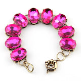 Crystal Dot Oval Bracelet Bangle Glass Stone Jewelry Women