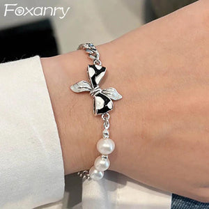 Vintage Punk Pearl Chain Bracelet for Women Couples