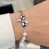 Vintage Punk Pearl Chain Bracelet for Women Couples