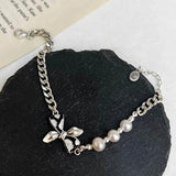Vintage Punk Pearl Chain Bracelet for Women Couples