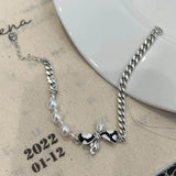 Vintage Punk Pearl Chain Bracelet for Women Couples