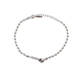 Mewanry Silver Bracelet Vintage Good Luck Round Bead Knot Jewelry
