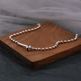 Mewanry Silver Bracelet Vintage Good Luck Round Bead Knot Jewelry