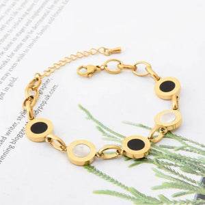 316L Stainless Steel Roman Numerals Charm Bracelet for Women