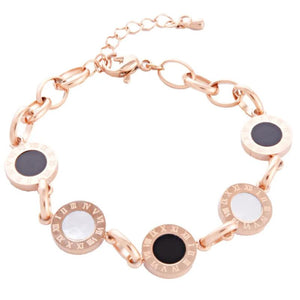 316L Stainless Steel Roman Numerals Charm Bracelet for Women