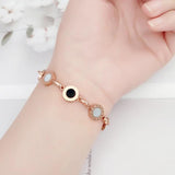 316L Stainless Steel Roman Numerals Charm Bracelet for Women