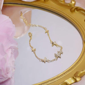 Smart Butterfly Copper Inlaid Zircon Bracelet for Women
