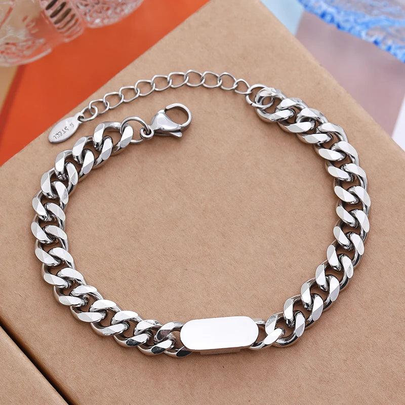 Stainless Steel Chains Bracelet Punk Charm Bangle