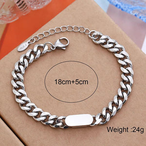 Stainless Steel Chains Bracelet Punk Charm Bangle