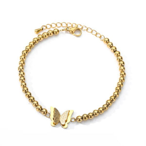 Zircon Butterfly Bracelet Stainless Steel Chain Jewelry Gift