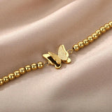 Zircon Butterfly Bracelet Stainless Steel Chain Jewelry Gift