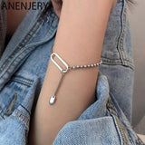 Adjustable Silver Geometric Bracelet for Women S-B459
