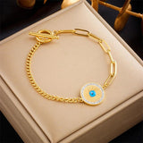 316L Stainless Steel Eye Charm Bracelet For Women - Chain Bangles Jewelry