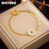 316L Stainless Steel Eye Charm Bracelet For Women - Chain Bangles Jewelry